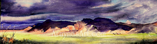 desert monsoon painting southwest panoramic