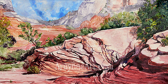 rocks arizona trail original painting