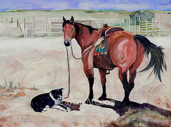 quater horse horses orginal painting